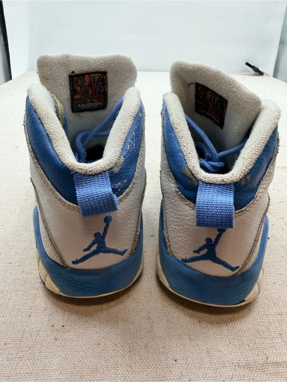 Jordan  White and Blue High-Top Sneakers